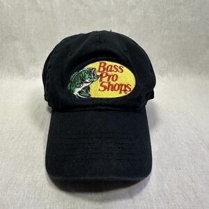 Kids Bass Pro Shops Hat Cap Snapback Black Trucker Logo Patch Outdoors
